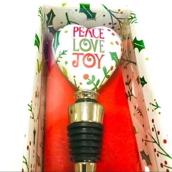 New Bottle stopper "peace, love, joy” - Picture 3 of 5
